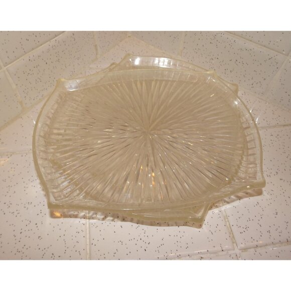 Vintage Three Clear Lucite Atomic Starburst Snack Trays trinket dish 1950s retro - Picture 7 of 13